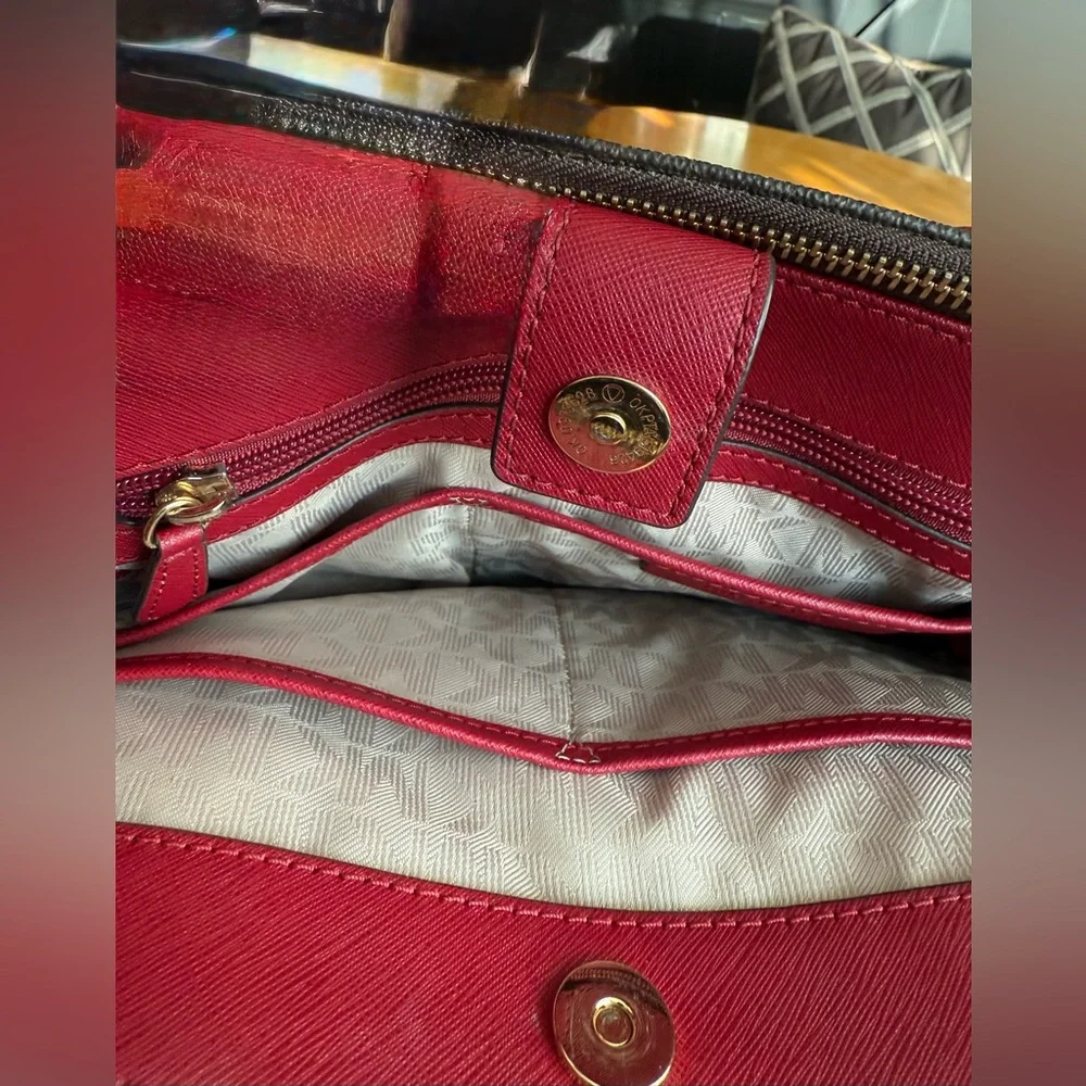 Michael Kors Red and Brown Satchel - Picture 4 of 8